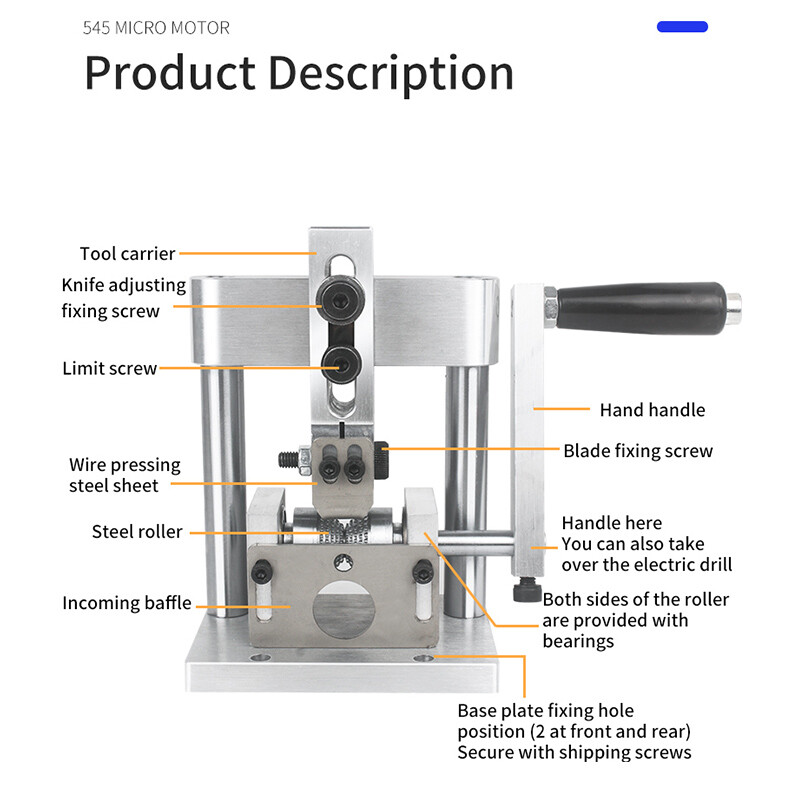 Wire Edm Machine Electric Wire Puller Manual Scrap Peeling Copper Cable Stripper