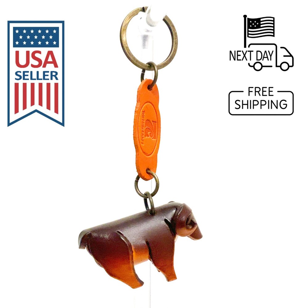 Rambouillet Sheep Handmade Leather Keyring