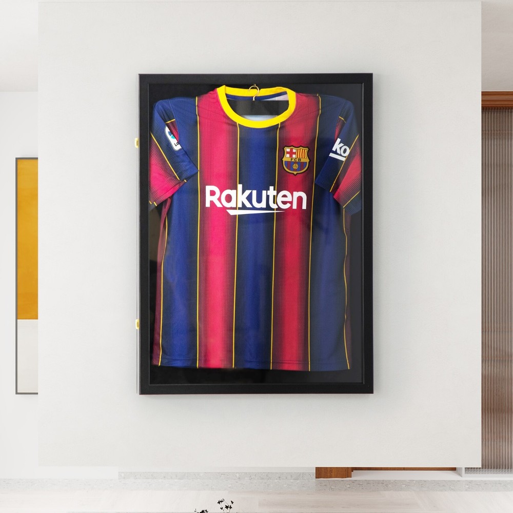 Sports Jersey Frame Box Display Case Rack Frame Locable Baseball Shadowbox Black