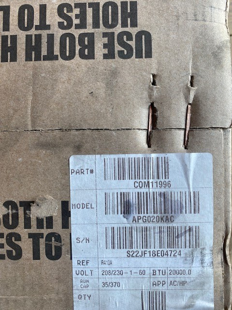 TRANE / LG SCROLL COMPRESSOR COM11996 / APG020KAC (NEW)