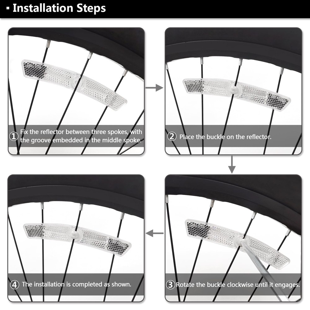 DEMYPROX Bicycle Wheel Reflector 4pcs White
