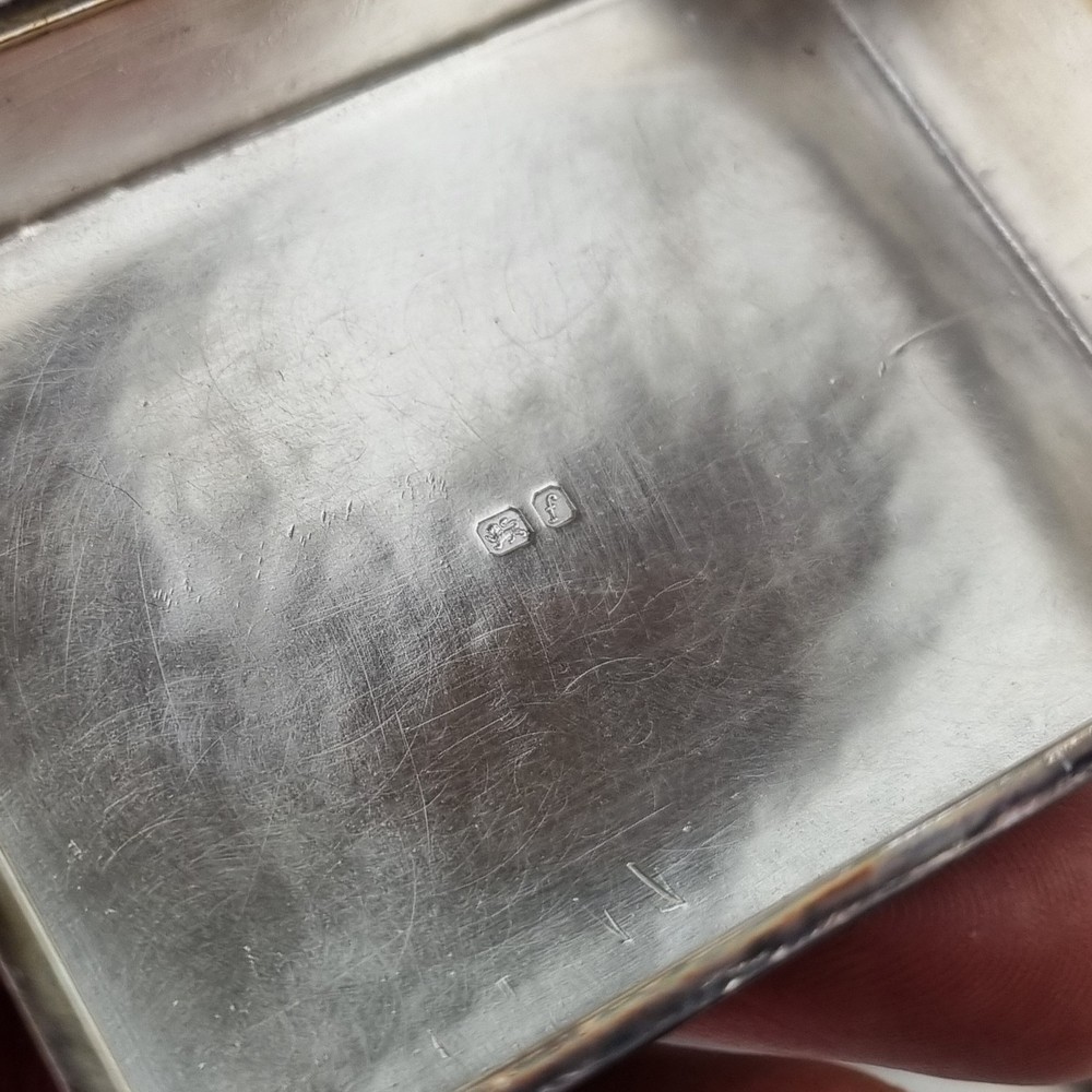 Vintage Solid Silver Box 6.5cm Wide London 1961 Leonard William Burt