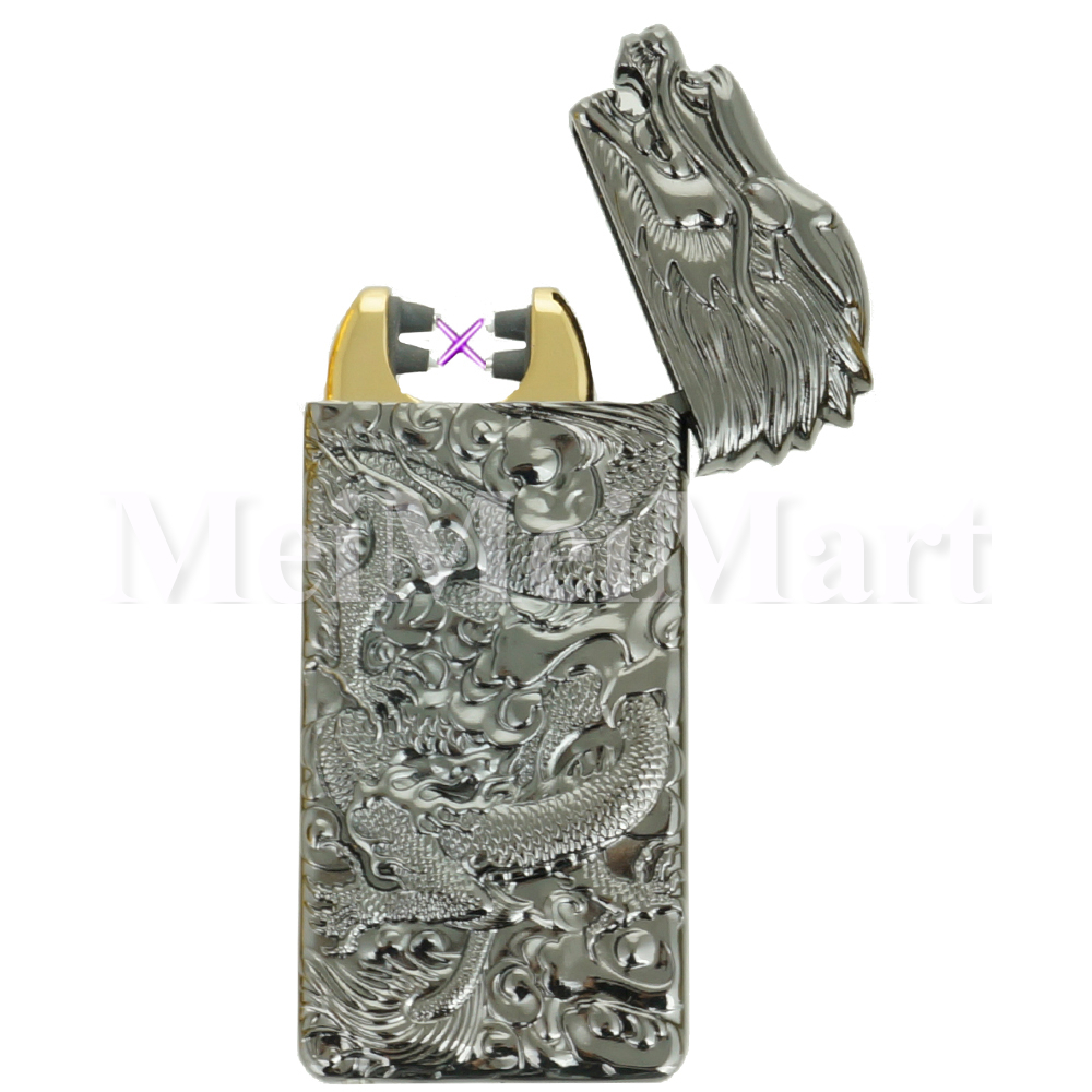 Dragon Shake Electronic Pulse Dual Arc Plasma Lighter with USB Rechargeable BK