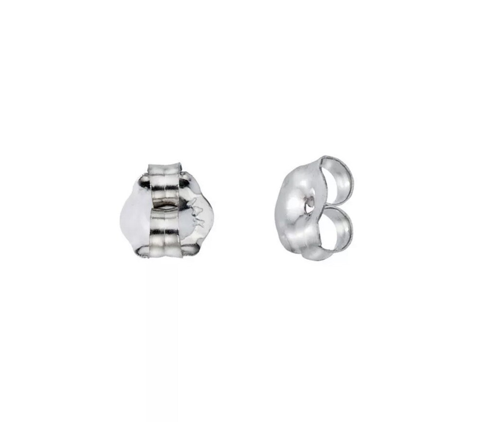 14K Solid White Gold Earring Butterfly Backing Medium 1 Pair Value $69.00