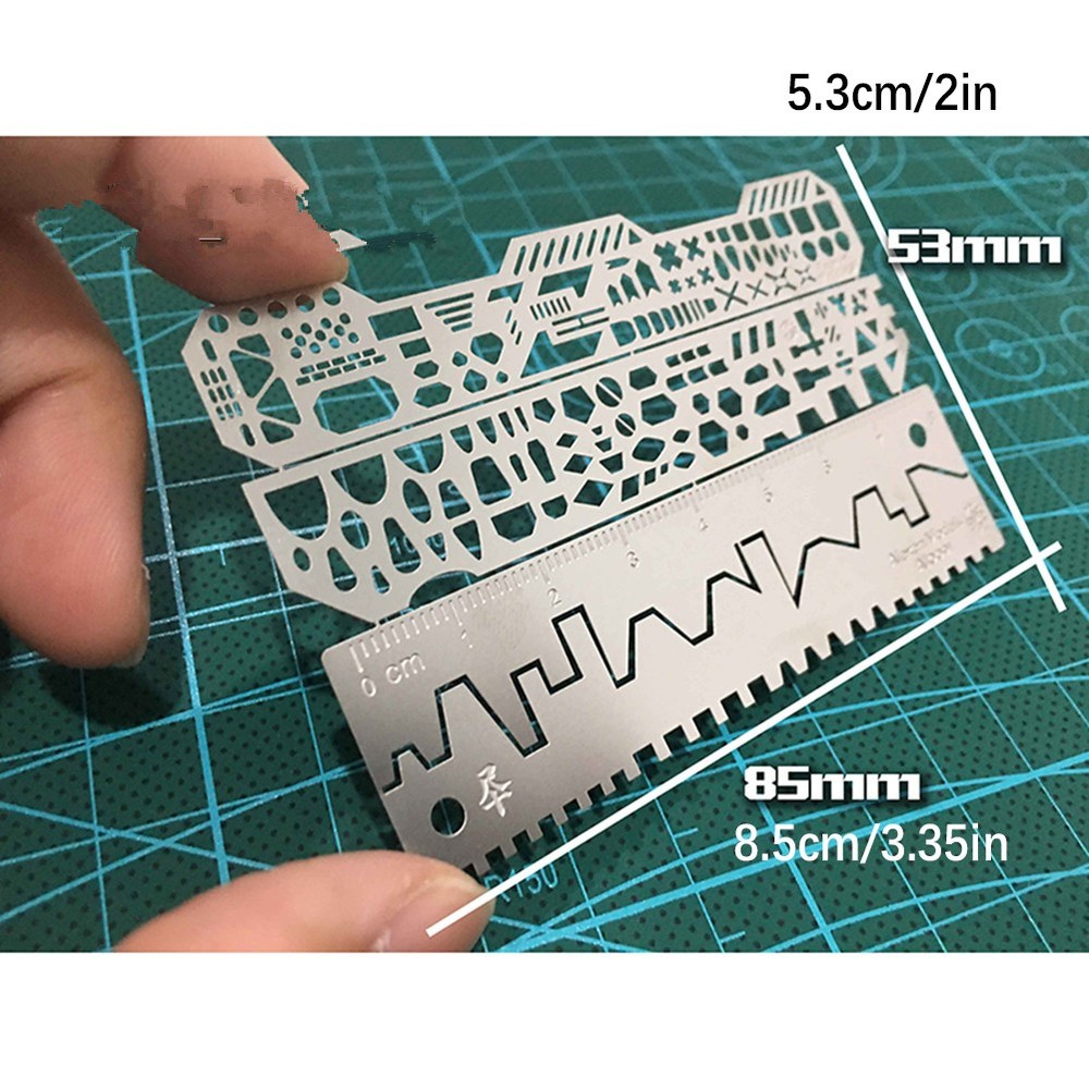4PCs Drill Scribe Line Templates Ruler Craft Tools for 1/100, 1/144 Scale Models