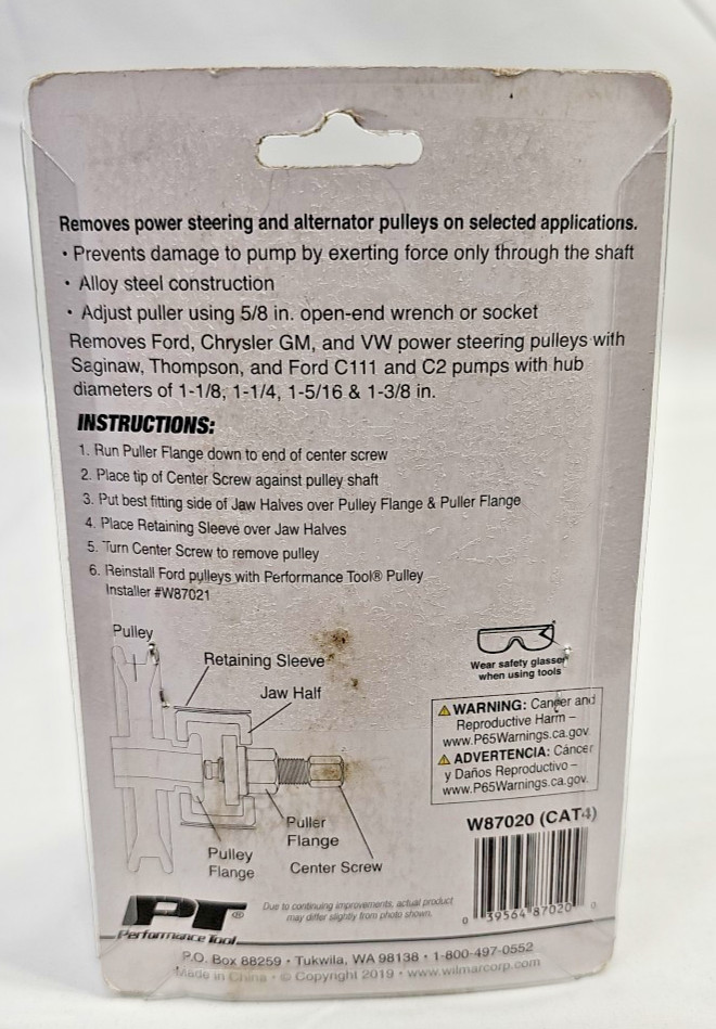PT Performance Tool W87020 Power Steering / Alternator Pulley Puller Remover