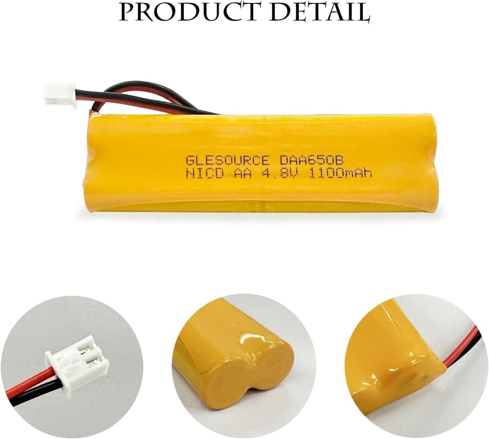 Emergency Lighting Battery 4.8V 1100mAh Ni-CD Replacement 2 Pack