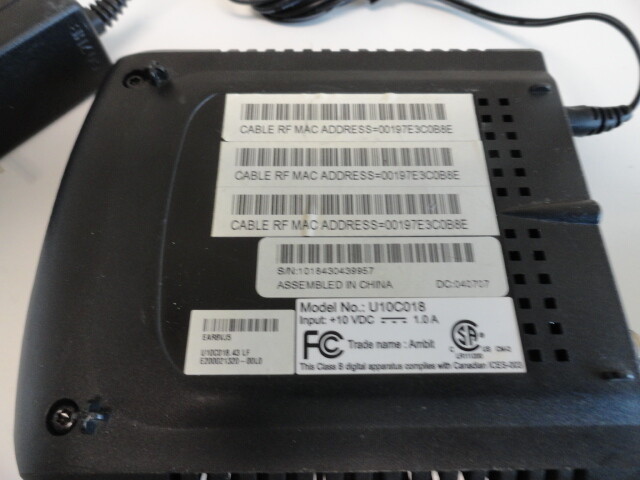 UU6: Ambit Cable Modem Model U10C018