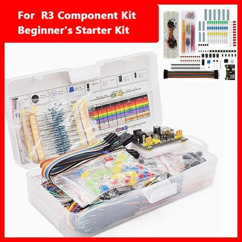 830Pcs DIY Electronic Starter Kit for Arduino UNO R3 with Breadboard & Component