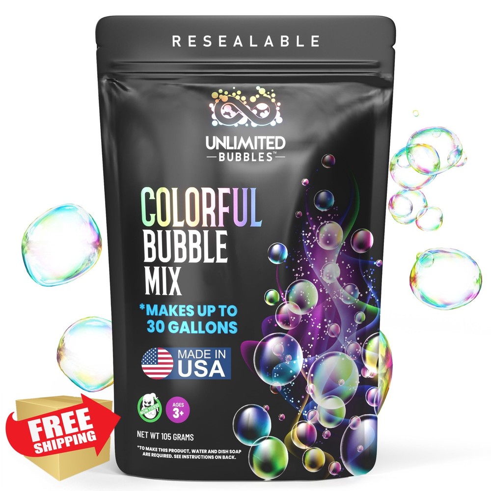 Bubble Powder Refill Mix 30 Gallons DIY Bubble Solution Kid Safe USA