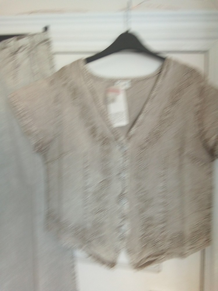 BNWT Stonewashed Trousers & Top With Embroidered Detailing Large Boho Hippy