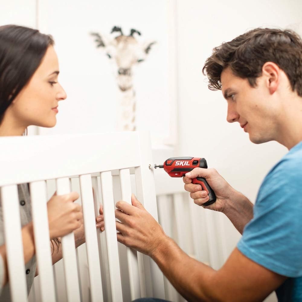 Ergonomic Rechargeable 4V Screwdriver Set - 9 Bits & USB Charging Convenience