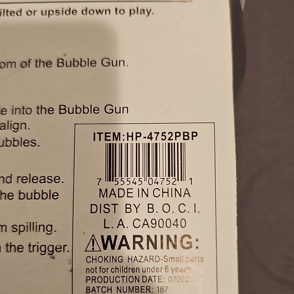 B.O.C.I. Light Up Neon Bubble Glow Bubble Gun with Bubble Solution HP-4752PBP