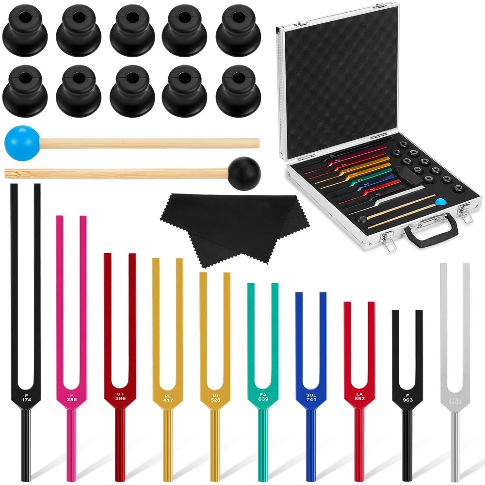 Fiada Tuning Fork Set Chakra Tuning Fork Multiple Hz Tuning Forks for Healing...