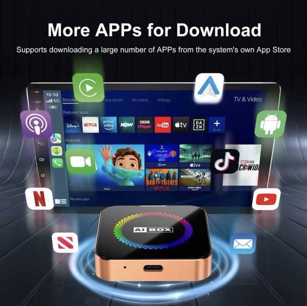 Aimoon Orange Ai Cube Pro Max Wireless Carplay Adapter for Iphone & Android Auto