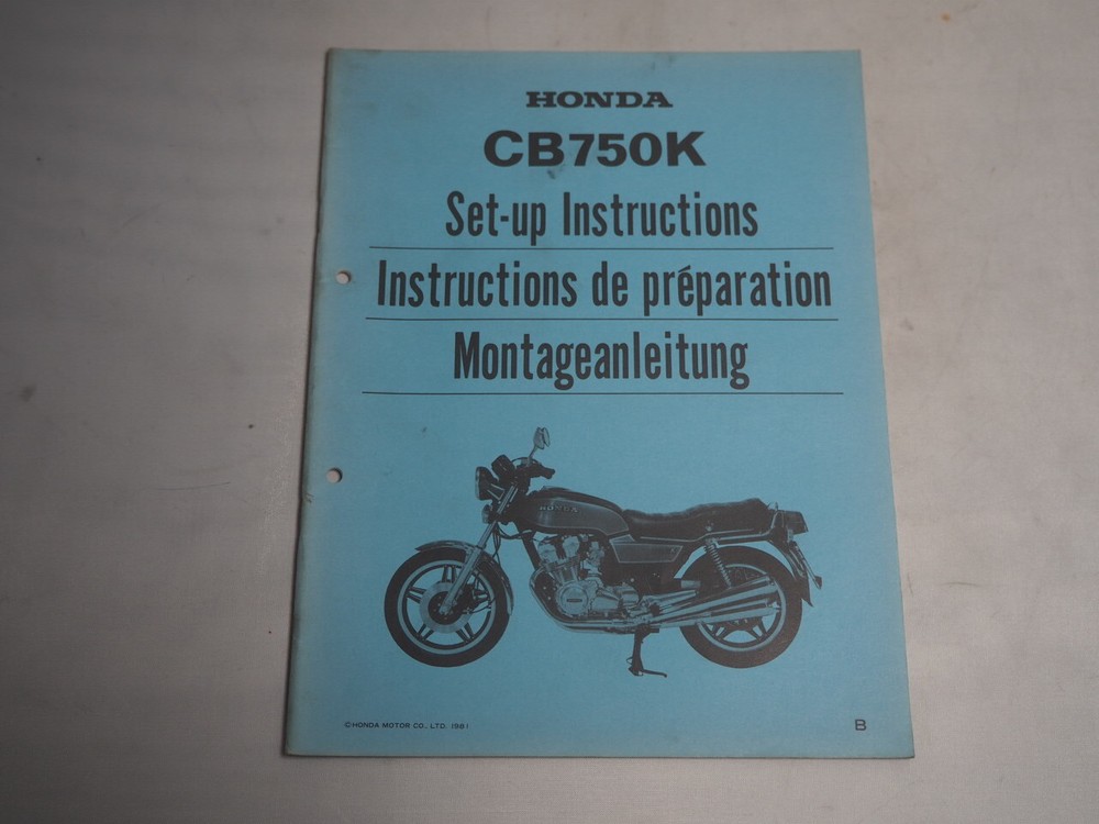 HONDA SET-UP INSTRUCTIONS ASSEMBLY INSTRUCTIONS CB750 kz1981