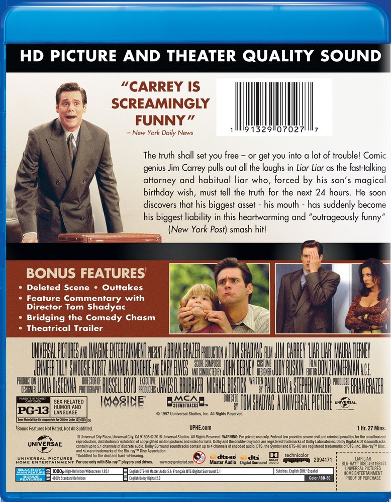 Liar Liar Blu-ray Jim Carrey NEW