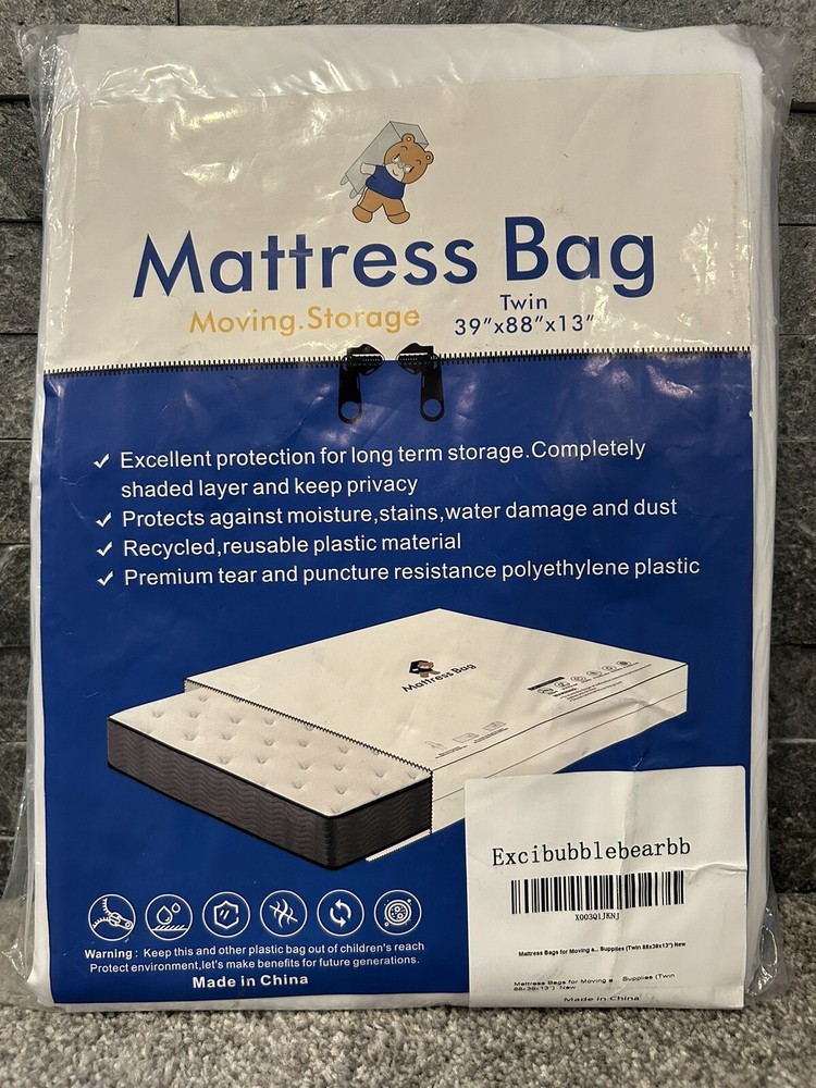 Comforthome Mattress Bag for Moving and Storage, Twin/Full Size, 1 Pack