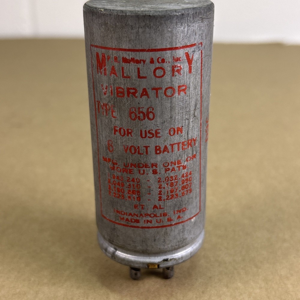 Vintage Mallory 656 6 Volt Vibrator Untested As Is In