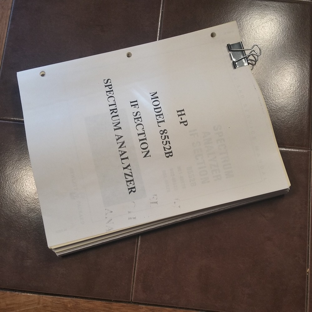 HP Hewlett Packard 8552B Spectrum Analyzer IF Operator & Service Manual