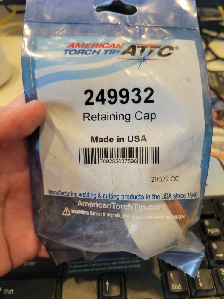 ATTC 249932 RETAINING CAP PLASMA MILLER-STYLE