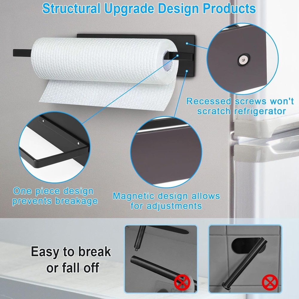 Versatile Magnetic Towel Rack – No Drill Installation for Kitchen & Bathroom Use