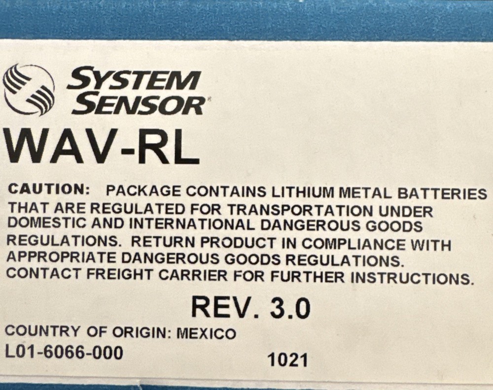 System Sensor WAV-RL Swift Wall Mount Wireless AV Base