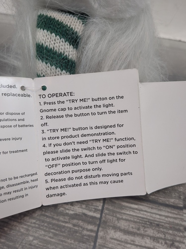 Sparkly Sequin Green Light Up Gnome [72]