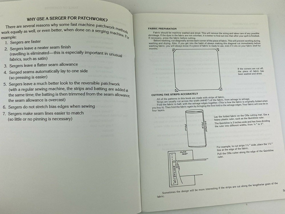 Serger Patchwork Projects Book Kaye Wood SIGNED 1988 Fast Patchwork Projects