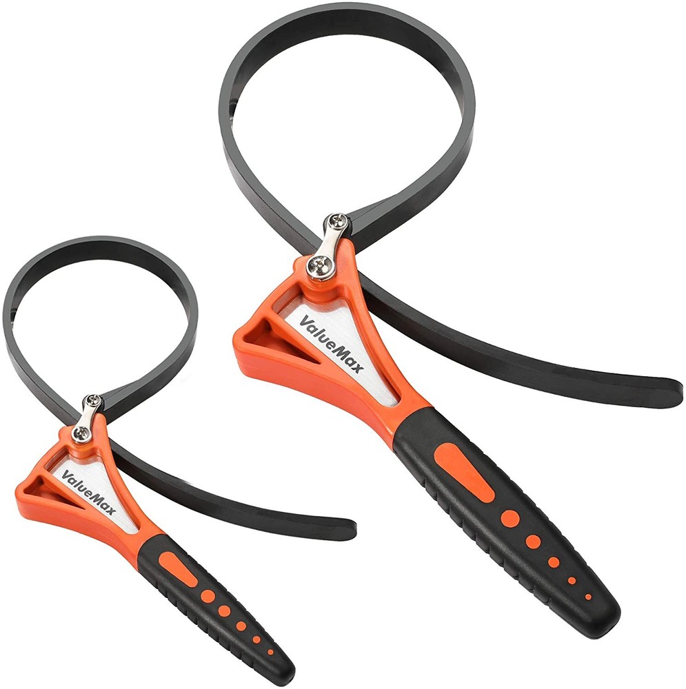 ValueMax 2-piece Rubber Strap Wrench Set Adjustable Straps 4" (Small) 6"(Large)