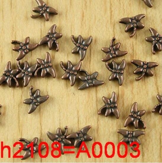 150pcs copper tone dragonfly spacer beads h2108
