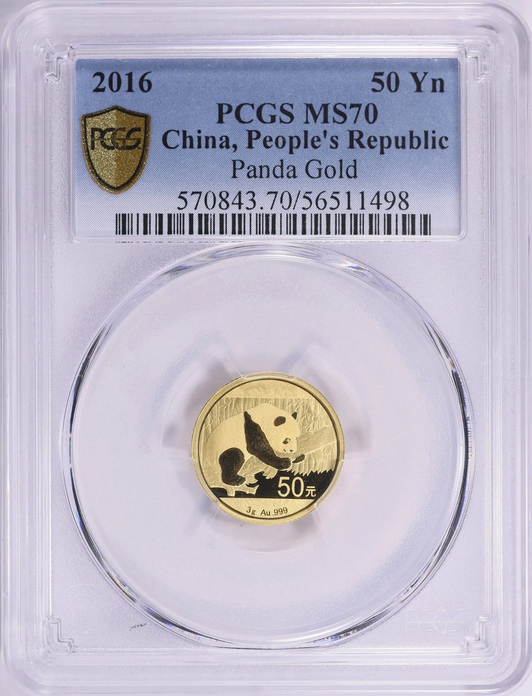 2016 3g Chinese Gold Panda PCGS MS-70