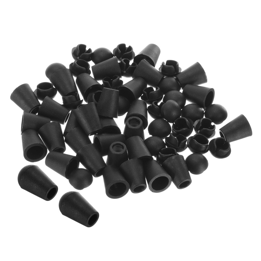 30 Pack Bell End Stopper Cord Rope Lock for Drawstring Bag Black