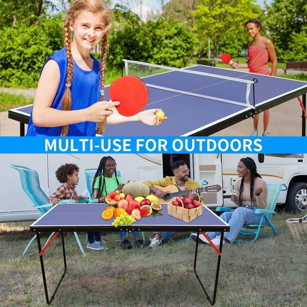 54" Foldable Ping Pong Table – Complete Set with Net & Paddles