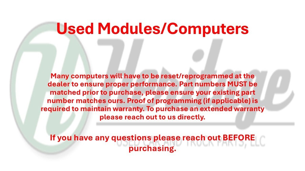 Used Blind Spot Detection System Warning Control Module fits: 2009 Mazda 6 Drive