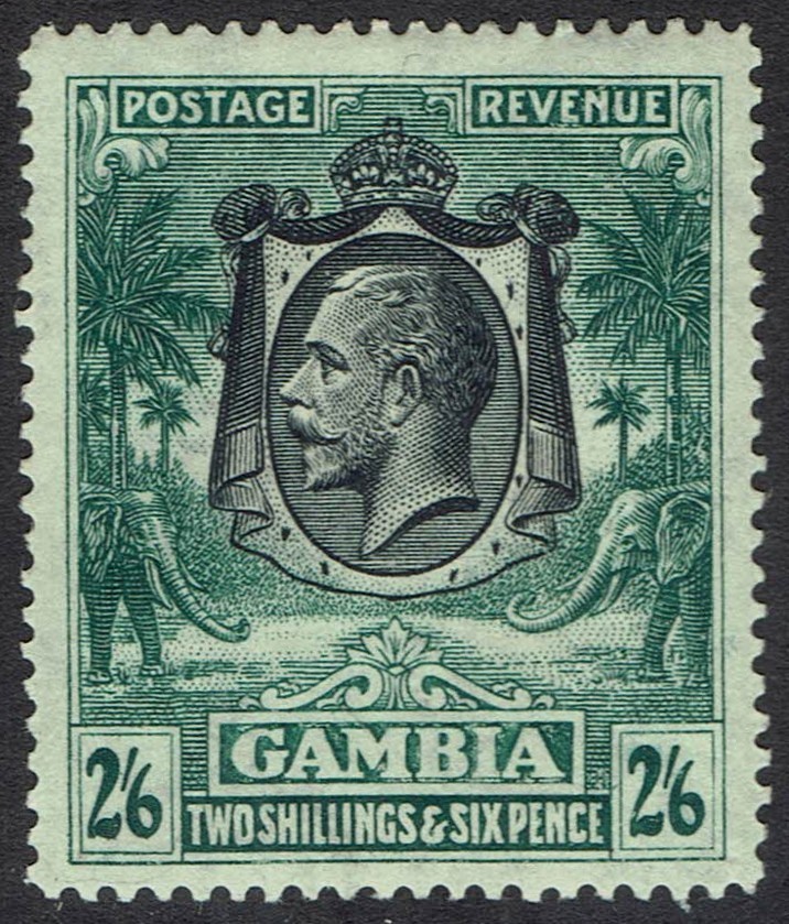 GAMBIA 1922 KGV ELEPHANTS 2/6