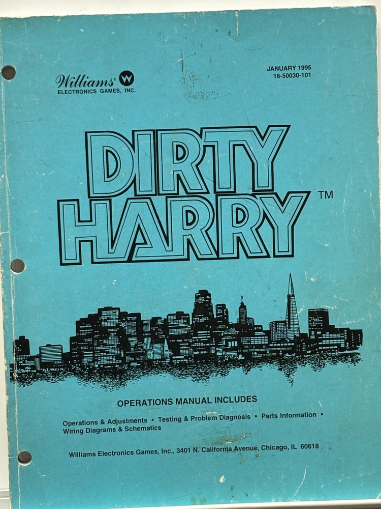 ORIGINAL-WILLIAMS-DIRTY HARRY-OPERATIONS MANUAL