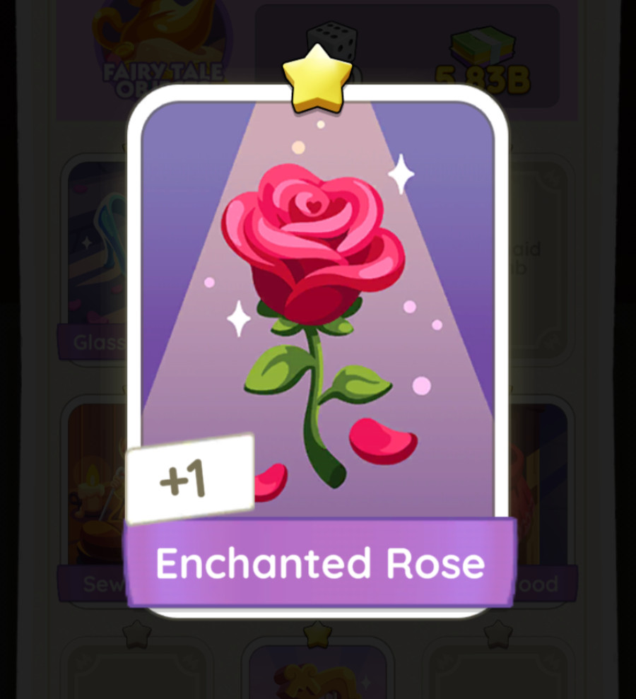 Monopoly Go _ Enchanted Rose_ 1 star ⭐ Sticker
