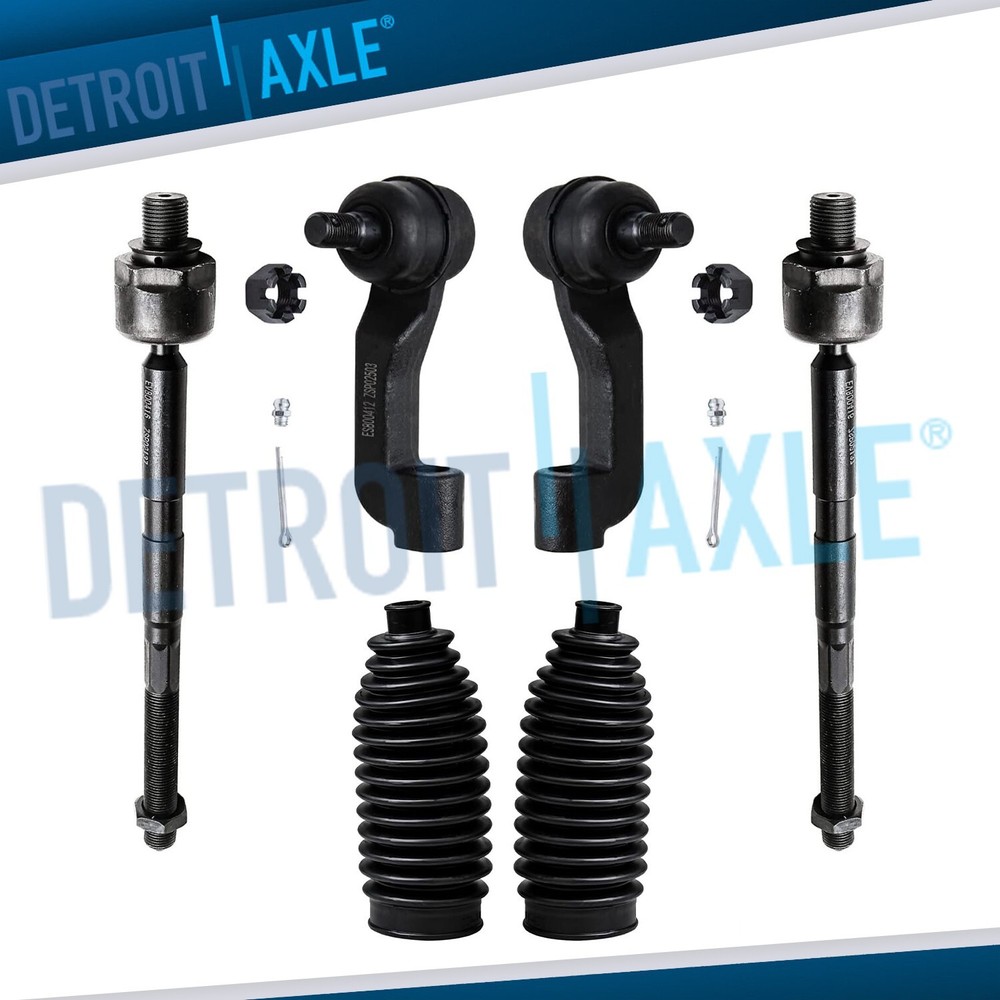 Front Inner & Outer Tie Rod & Boot Kit for 2008 2009 2010 2011 2012 Jeep Liberty