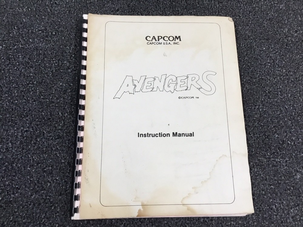 Capcom Avengers Arcade Game Instruction Manual