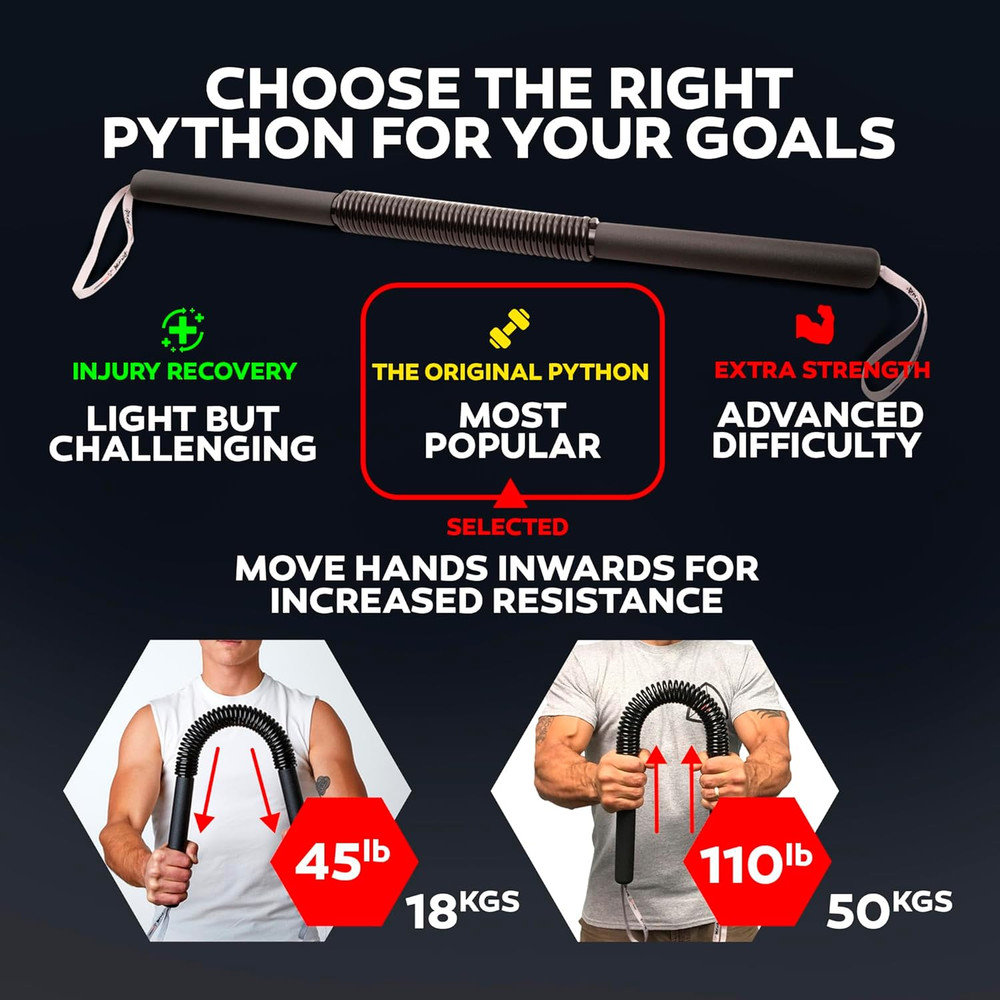 Python Power Twister Bar - Upper Body Exercise for Chest, Shoulder, Forearm, Bic
