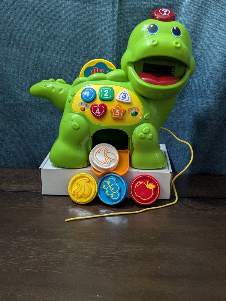 VTech Chomp & Count Dino | Electronic Learning Pull Toy | Tested & Works!