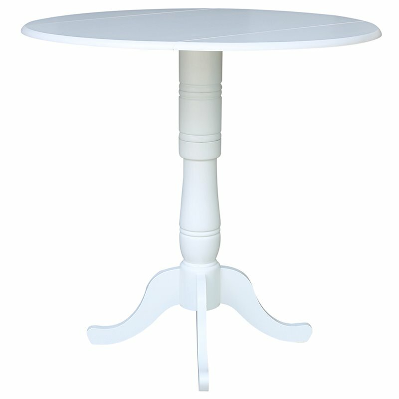 International Concepts Drop Leaf Bar Table in White