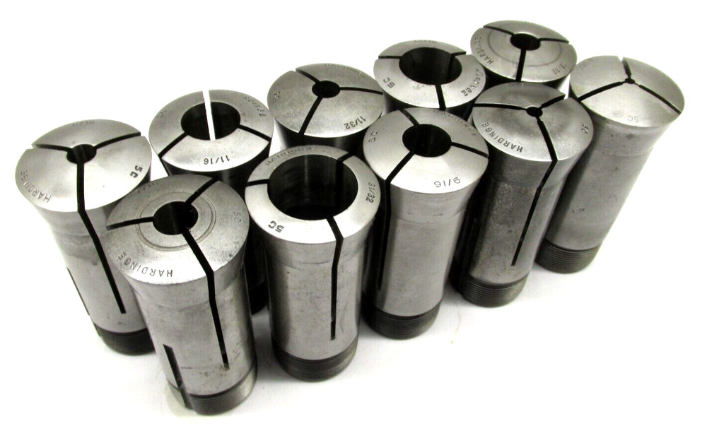 10 ASSORTED HARDINGE 5C ROUND COLLETS