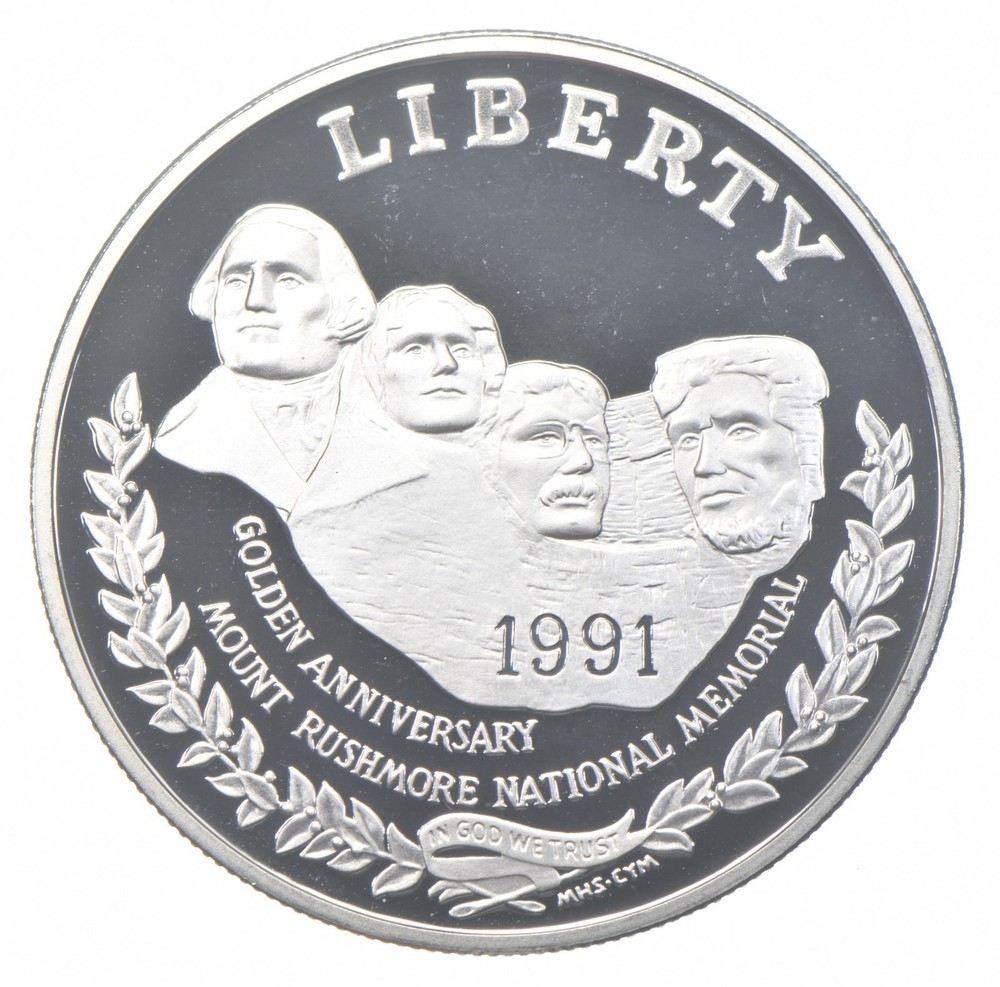 1991-S Proof Mt Rushmore Commemorative Silver Dollar $1