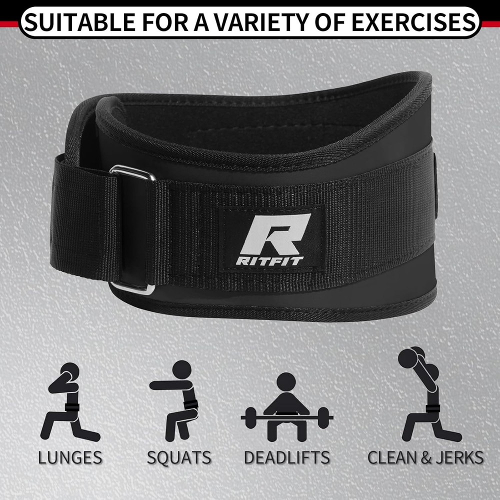Durable 6-Inch Weight Lifting Belt - Comfortable Back Support & Easy Adjustments