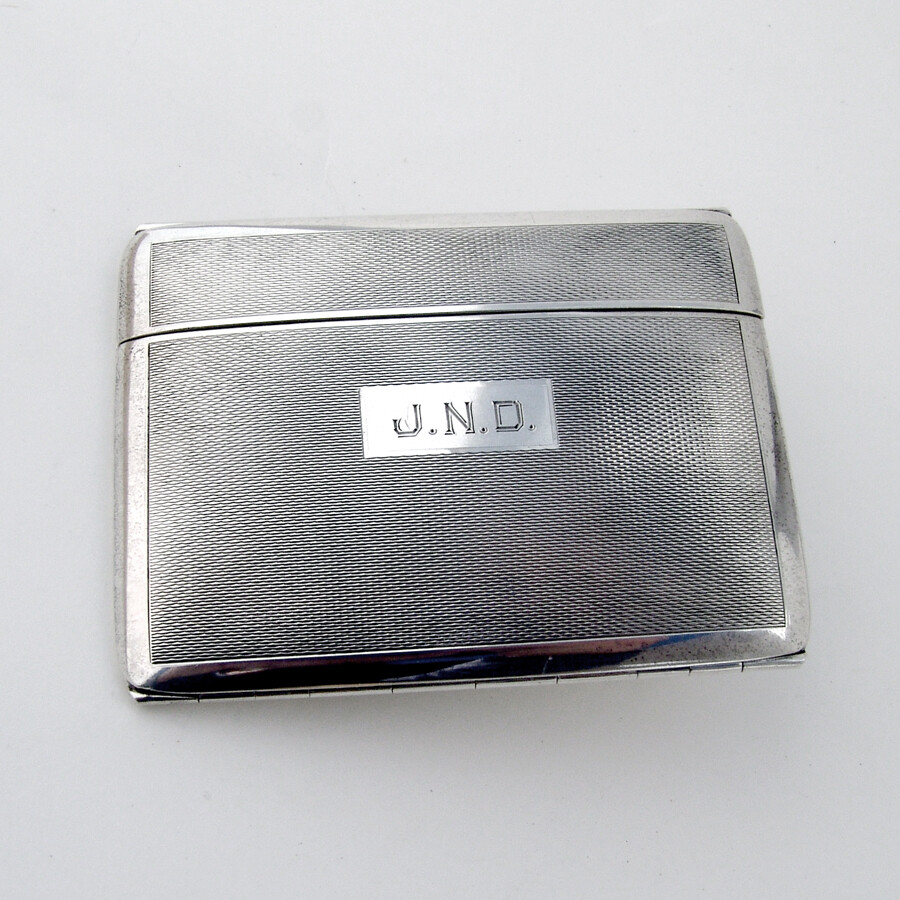 Cigarette Case Hidden Latch Watson Sterling Silver Mono JND