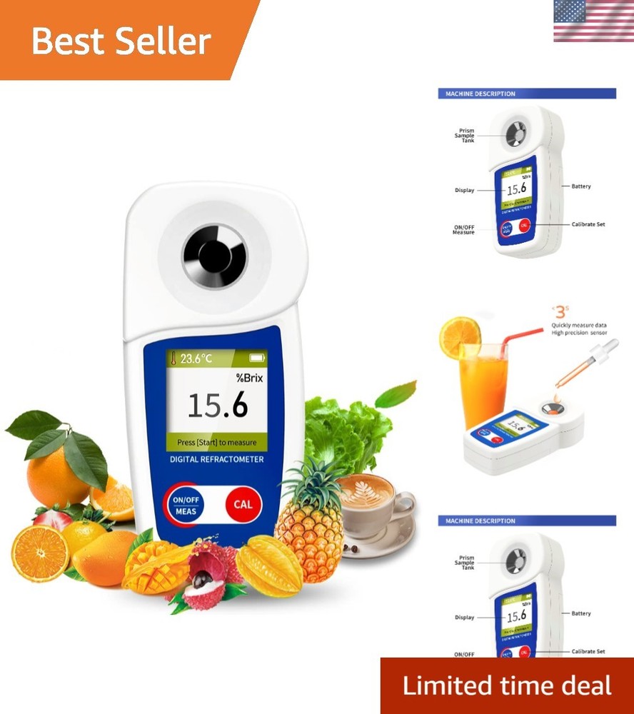 Digital Brix Refractometer brix Meter Refractometer Automatic Temperature Com...
