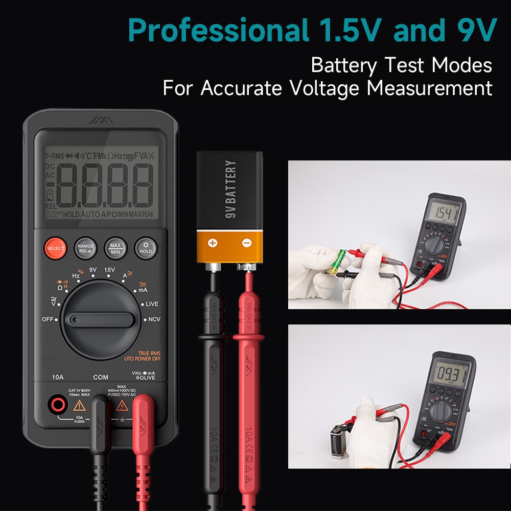 6000 Counts with DC/AC Voltmeter; Measures Voltage Digital Multimeter Tester