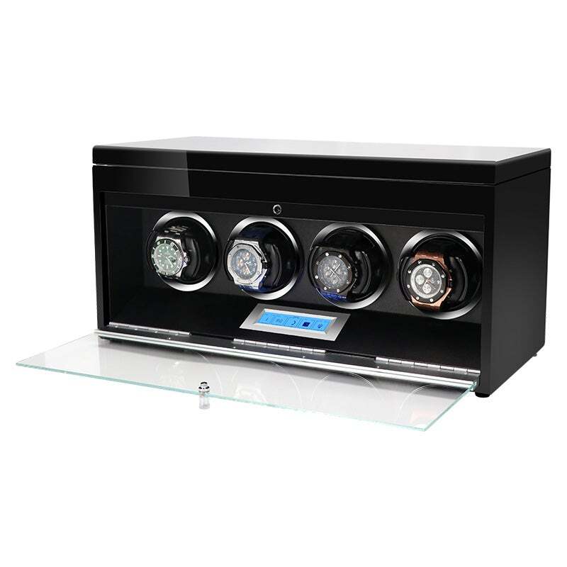 4 Watch Winder Black Edition with Extra Storage Area by Aevitas